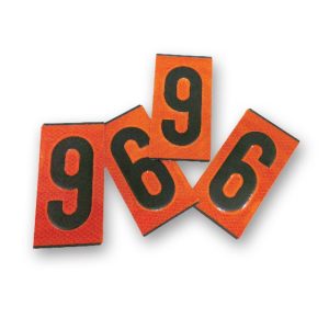 Número intercambiable para panel naranja (7x13 cm)