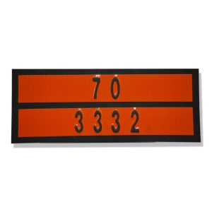Panel naranja reducido con numeración (30x12 cm)
