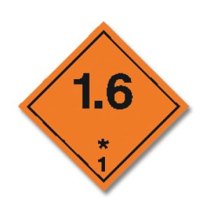 Etiqueta clase 1: división 1.6 (10x10 cm)